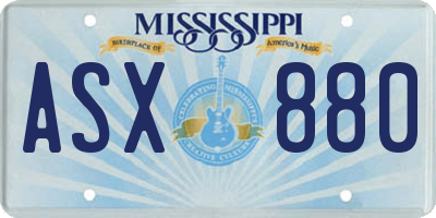 MS license plate ASX880