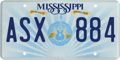 MS license plate ASX884