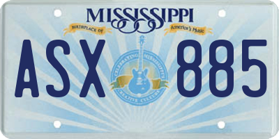 MS license plate ASX885