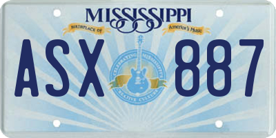 MS license plate ASX887
