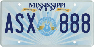 MS license plate ASX888
