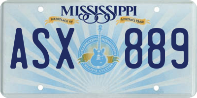 MS license plate ASX889