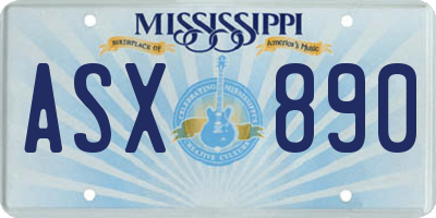 MS license plate ASX890