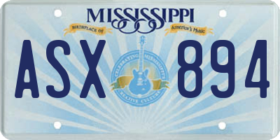 MS license plate ASX894