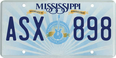 MS license plate ASX898