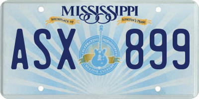 MS license plate ASX899
