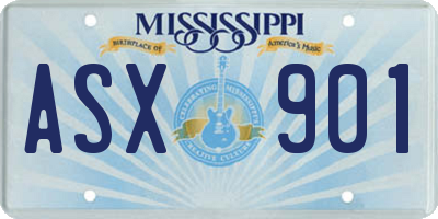 MS license plate ASX901