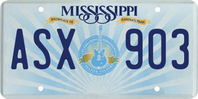 MS license plate ASX903