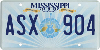 MS license plate ASX904