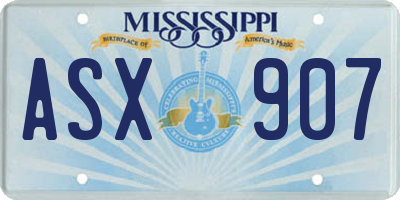 MS license plate ASX907