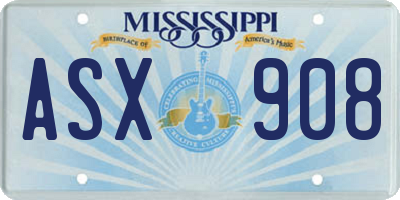 MS license plate ASX908