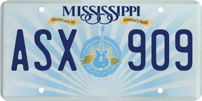 MS license plate ASX909