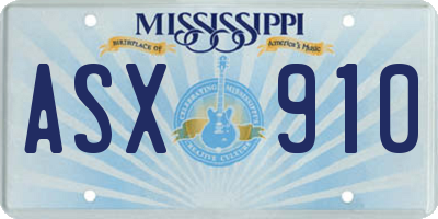 MS license plate ASX910