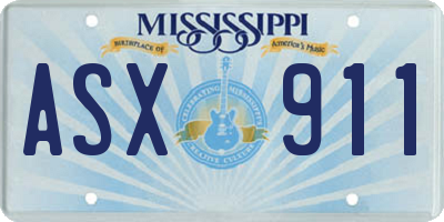MS license plate ASX911