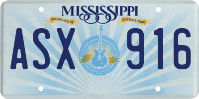 MS license plate ASX916