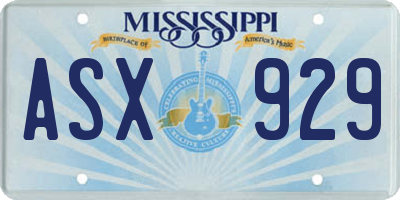 MS license plate ASX929