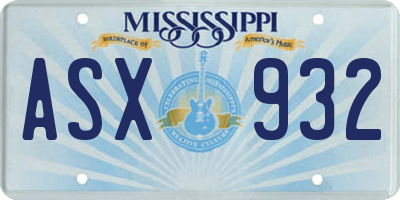 MS license plate ASX932