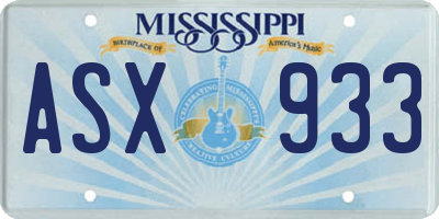MS license plate ASX933