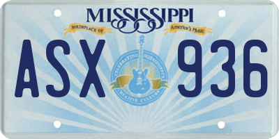 MS license plate ASX936