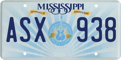 MS license plate ASX938