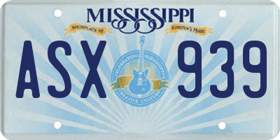 MS license plate ASX939