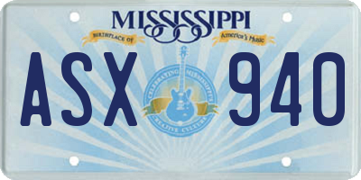 MS license plate ASX940