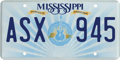 MS license plate ASX945