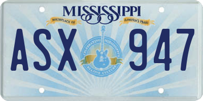MS license plate ASX947