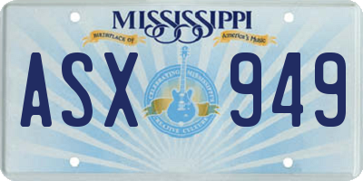 MS license plate ASX949