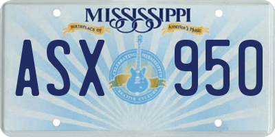 MS license plate ASX950