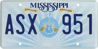 MS license plate ASX951