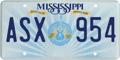 MS license plate ASX954