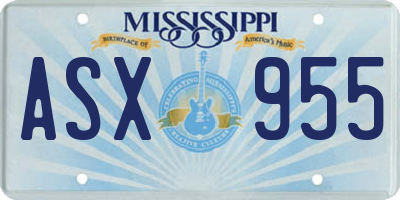 MS license plate ASX955