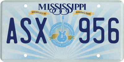 MS license plate ASX956