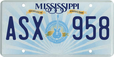 MS license plate ASX958