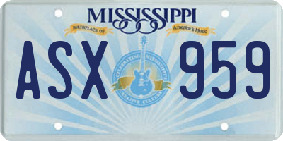 MS license plate ASX959