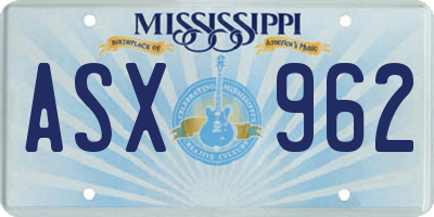 MS license plate ASX962