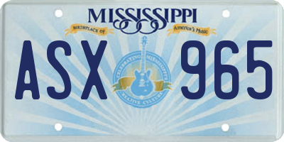 MS license plate ASX965