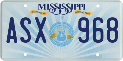 MS license plate ASX968