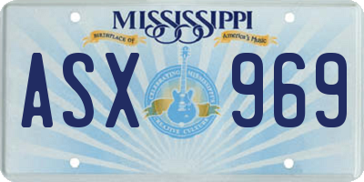 MS license plate ASX969
