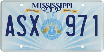 MS license plate ASX971