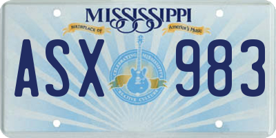 MS license plate ASX983