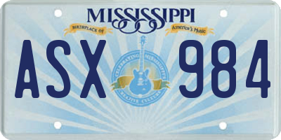MS license plate ASX984
