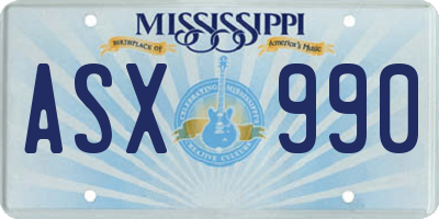 MS license plate ASX990