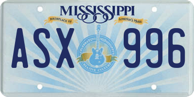 MS license plate ASX996