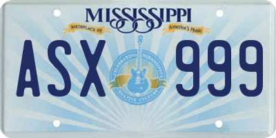 MS license plate ASX999