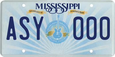 MS license plate ASY000