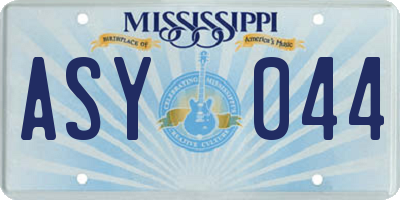 MS license plate ASY044