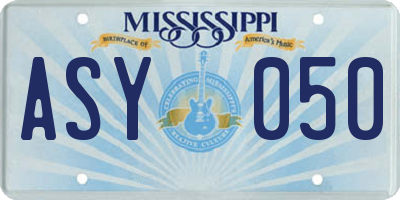 MS license plate ASY050