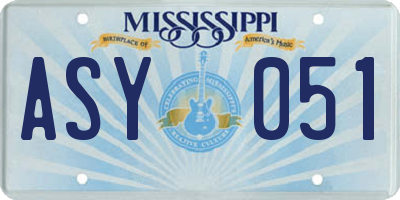MS license plate ASY051